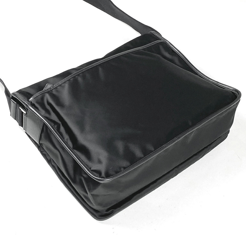 Prada Messenger Plate Crossbody Nero Black Logo Bag Shoulder